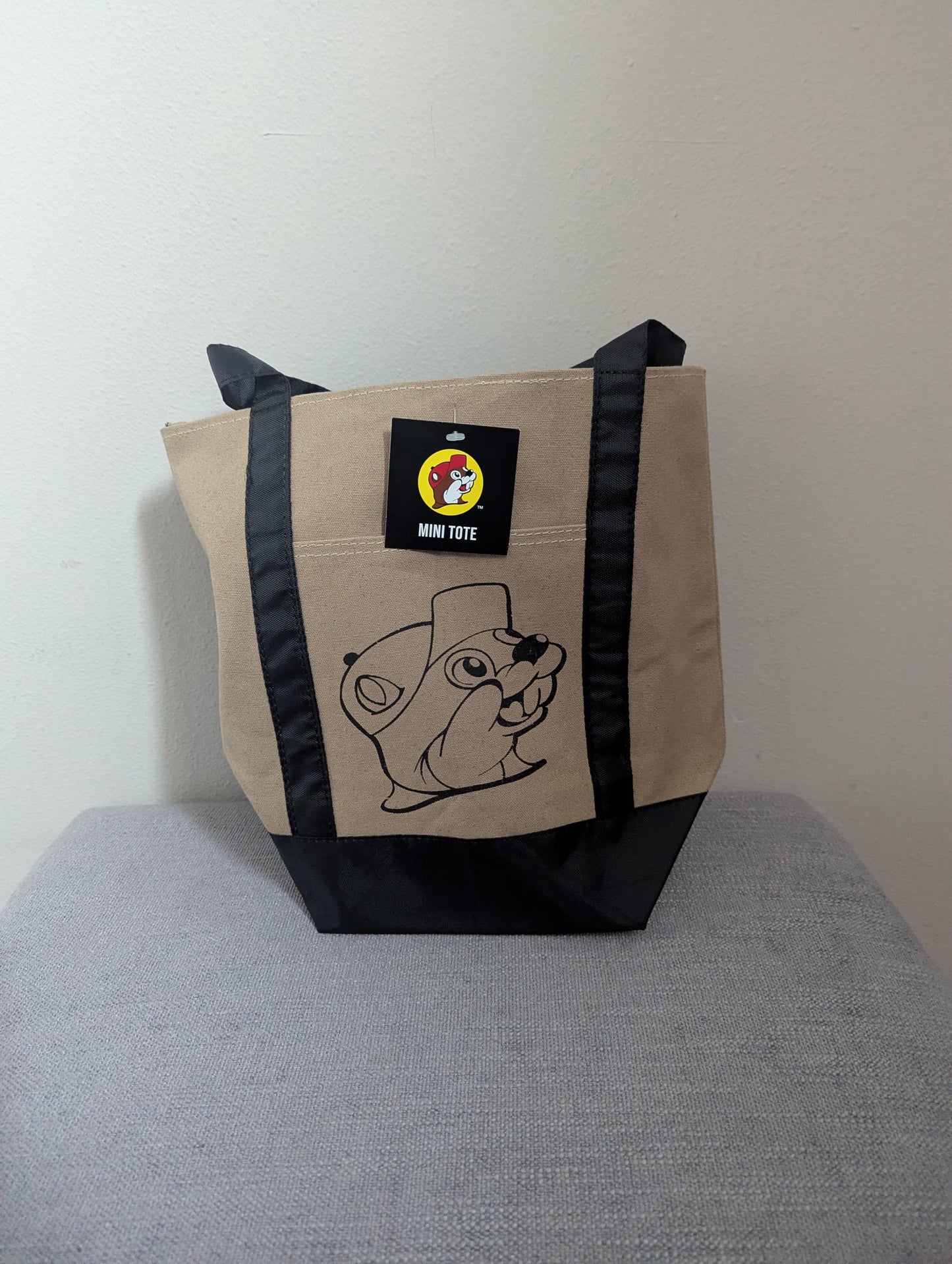 Classic Buc-ee's Mini Tote Canvas Bag (Black)