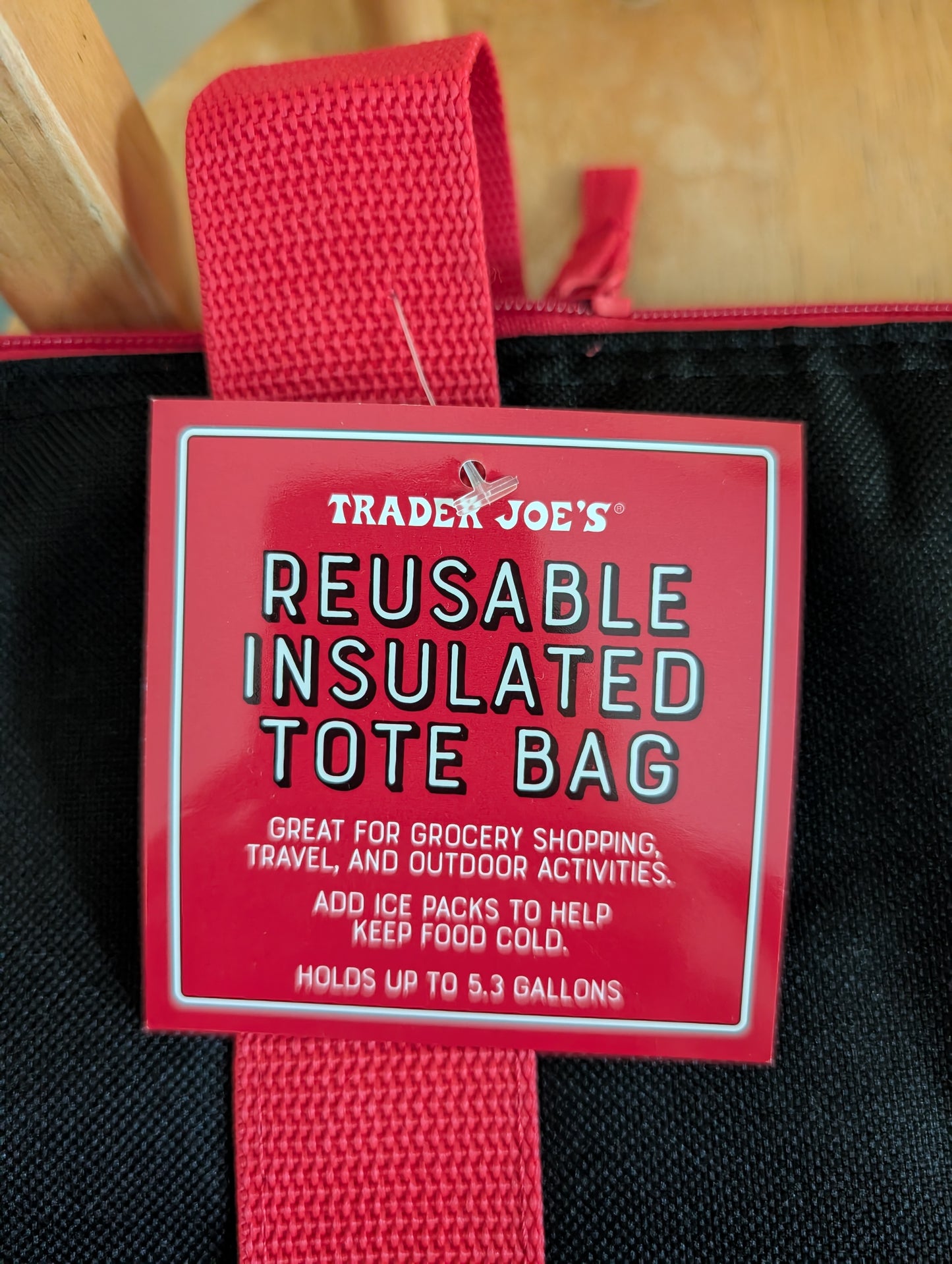Trader Joe's Resuable Insulated Tote Bag (Red & Black)