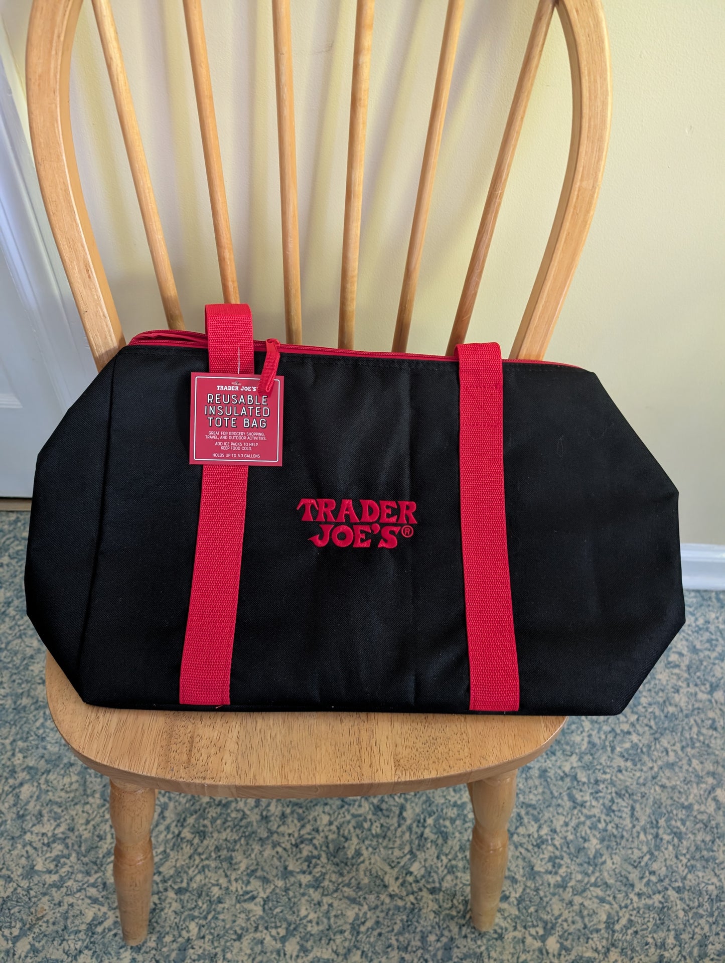 Trader Joe's Resuable Insulated Tote Bag (Red & Black)