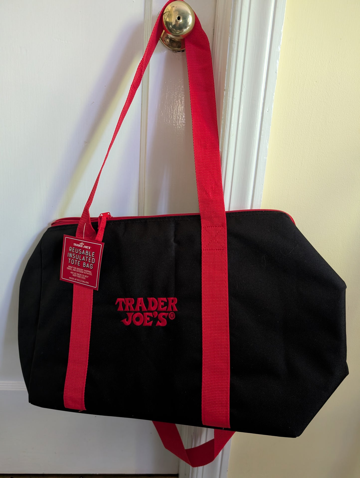 Trader Joe's Resuable Insulated Tote Bag (Red & Black)