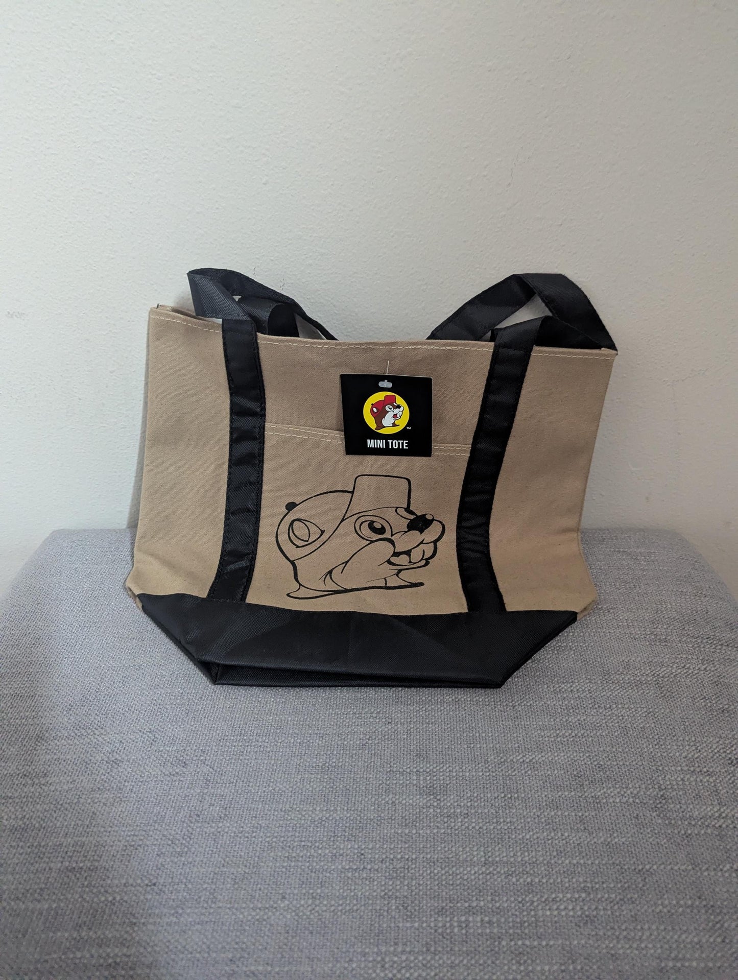 Classic Buc-ee's Mini Tote Canvas Bag (Black)