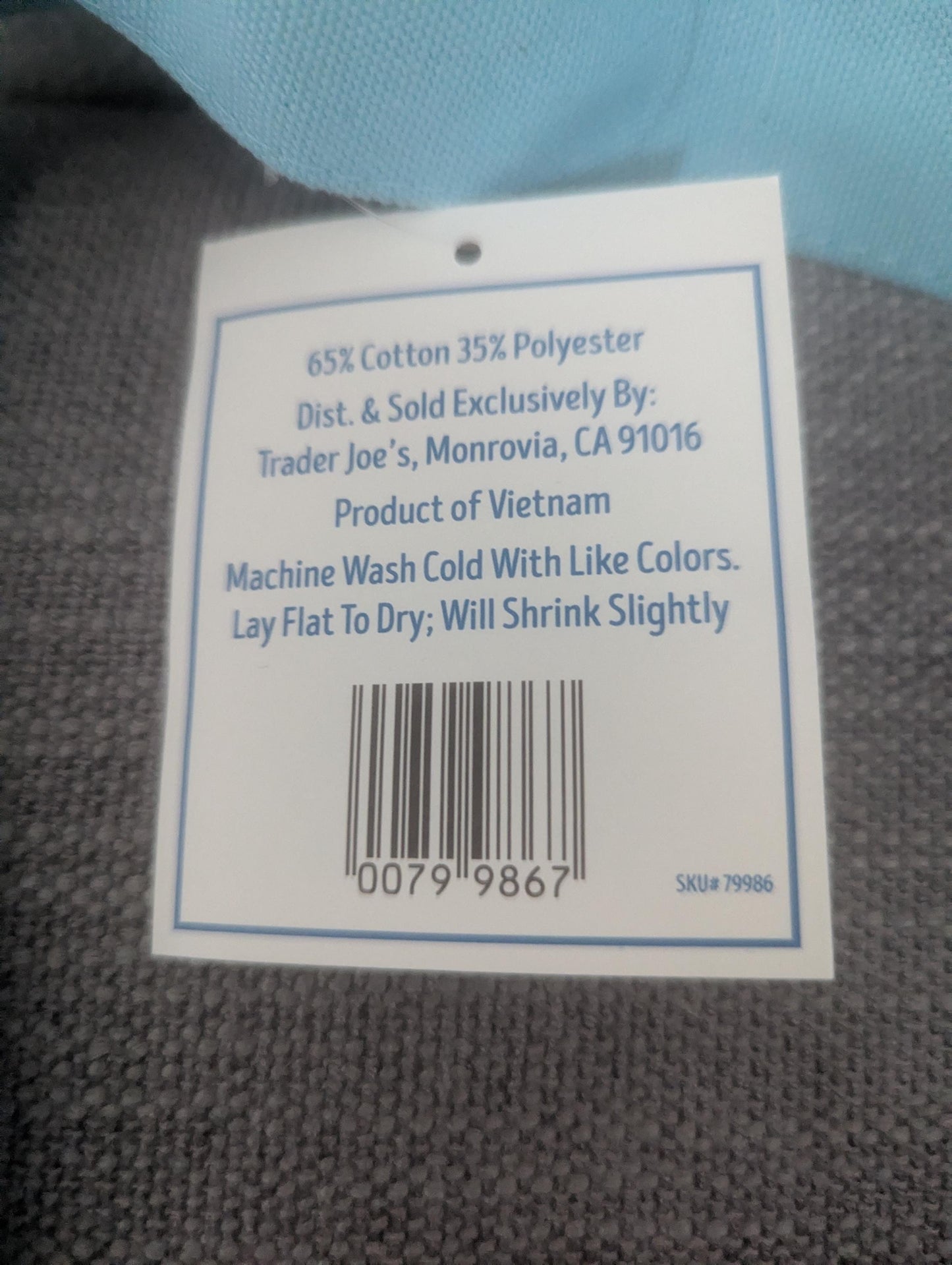 Limited Edition! Trader Joe's Mini Pastel Canvas Tote Bag (Baby Blue)