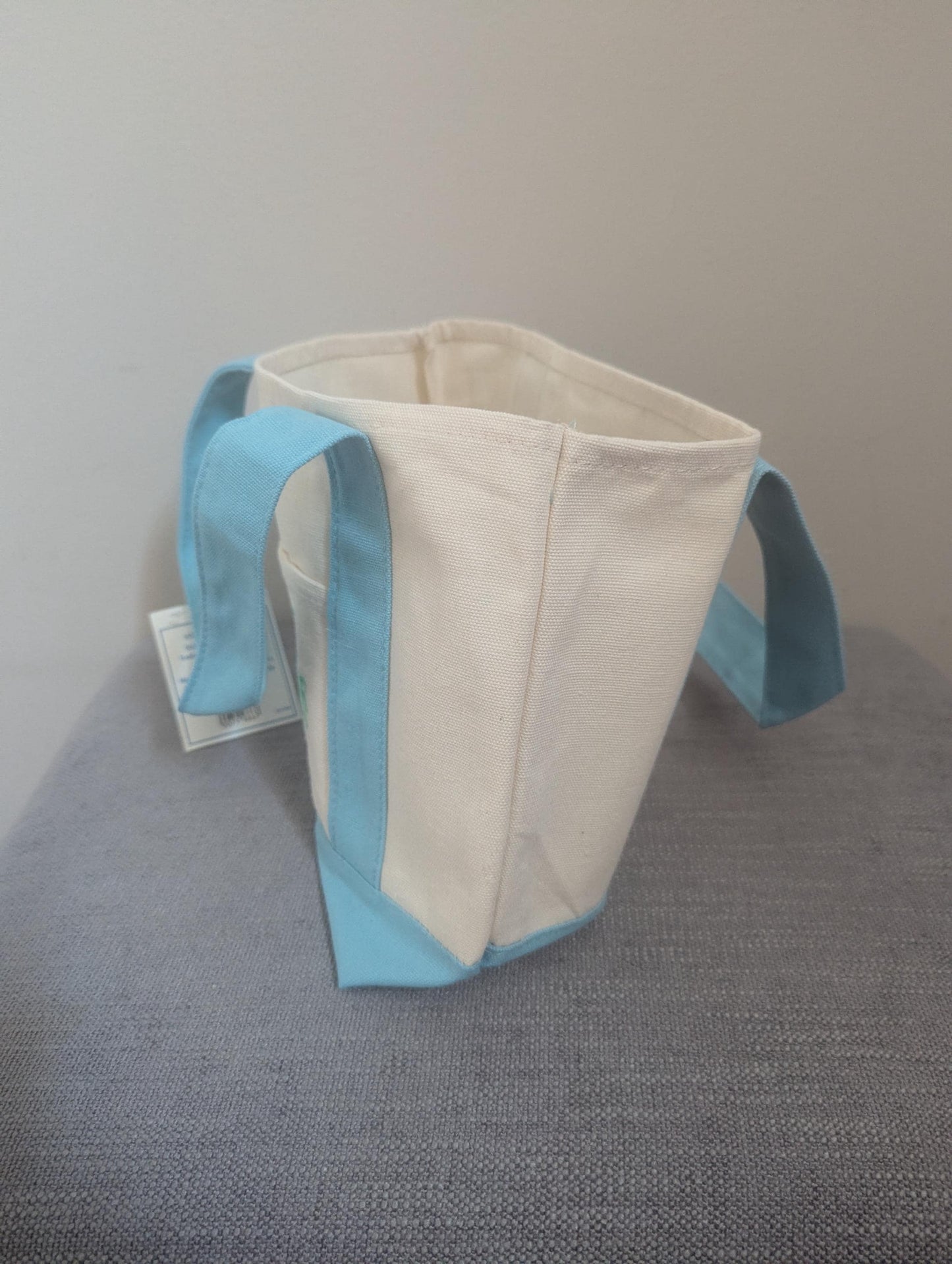 Limited Edition! Trader Joe's Mini Pastel Canvas Tote Bag (Baby Blue)