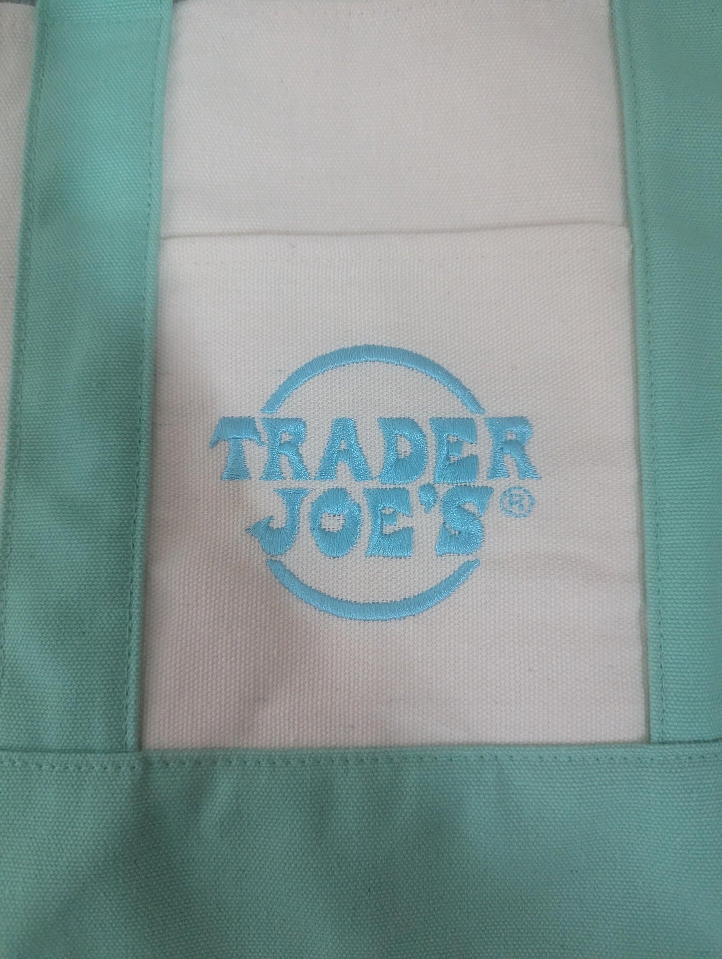 Limited Edition! Trader Joe's Mini Pastel Canvas Tote Bag (Mint Green)