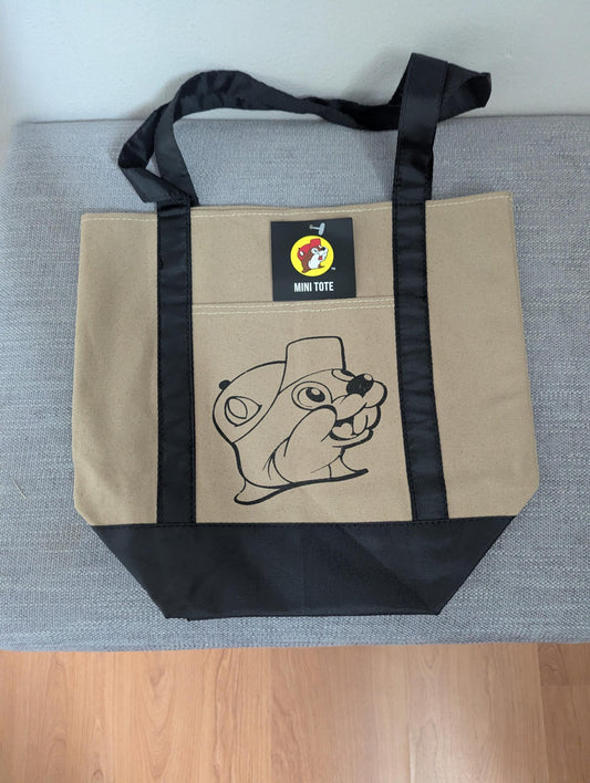 Classic Buc-ee's Mini Tote Canvas Bag (Black)