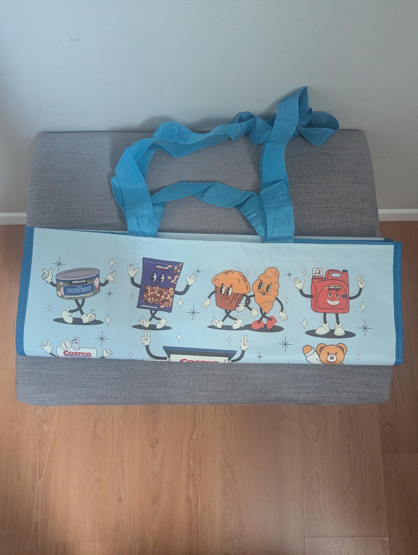 New Limited Edition! Costco Cartoon Character Reusable KeepCool Heavy Duty Tote Bag (Blue)