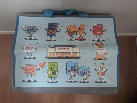 New Limited Edition! Costco Cartoon Character Reusable KeepCool Heavy Duty Tote Bag (Blue)