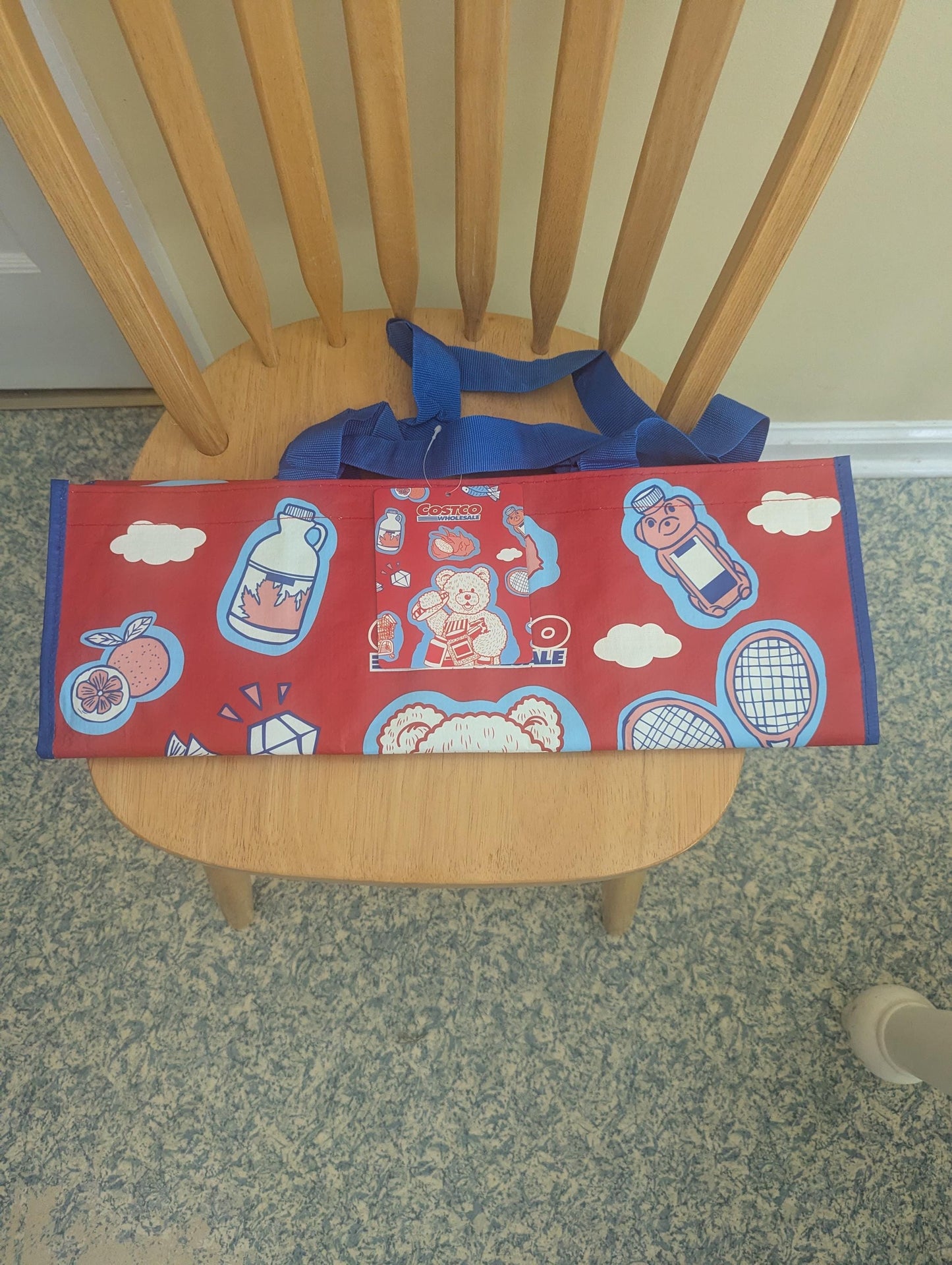 Limited Edition! Costco Teddy Bear Reusable Heavy Duty Tote (Red)